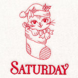 Meowy Christmas on Saturday (Redwork)