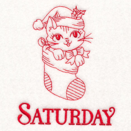 Meowy Christmas on Saturday (Redwork)