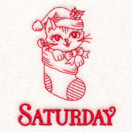 Meowy Christmas on Saturday (Redwork)