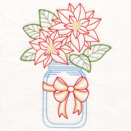 Merry Mason Jar - Poinsettia