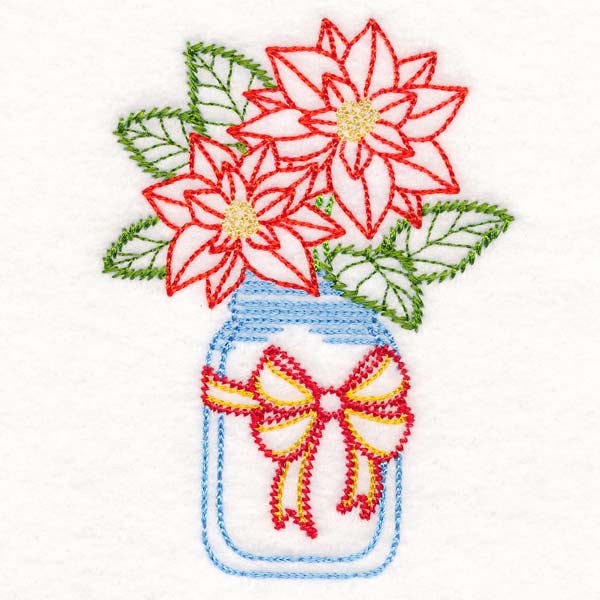 Merry Mason Jar - Poinsettia