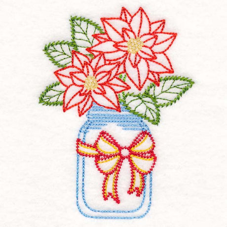 Merry Mason Jar - Poinsettia