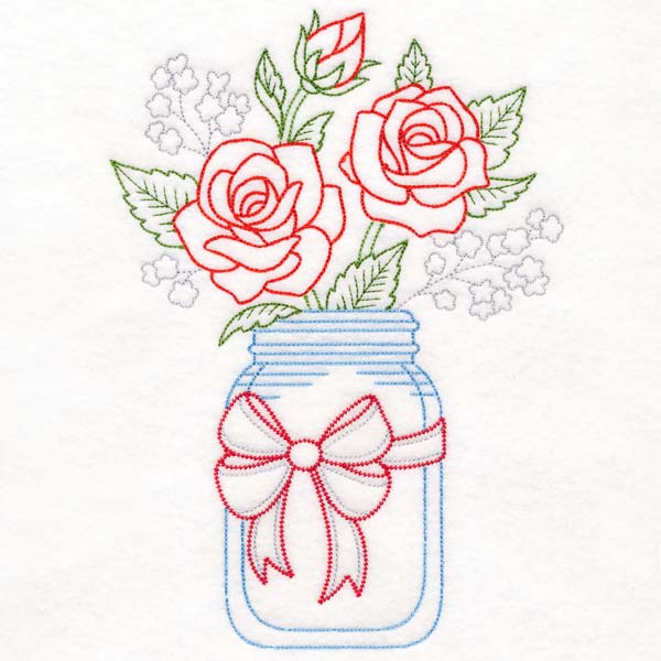 Merry Mason Jar - Christmas Rose