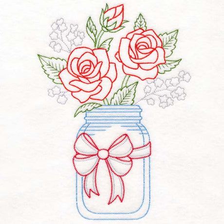Merry Mason Jar - Christmas Rose
