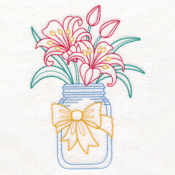 Merry Mason Jar - Scarlet Lilies