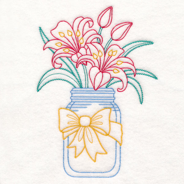 Merry Mason Jar - Scarlet Lilies