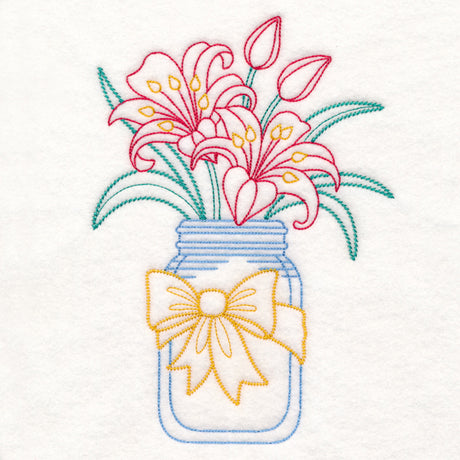 Merry Mason Jar - Scarlet Lilies