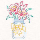 Merry Mason Jar - Scarlet Lilies