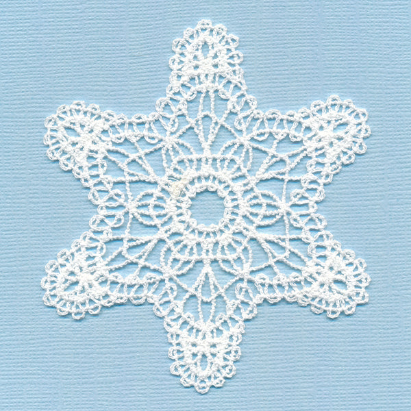 Frosted Window Snowflake (Battenburg Lace)