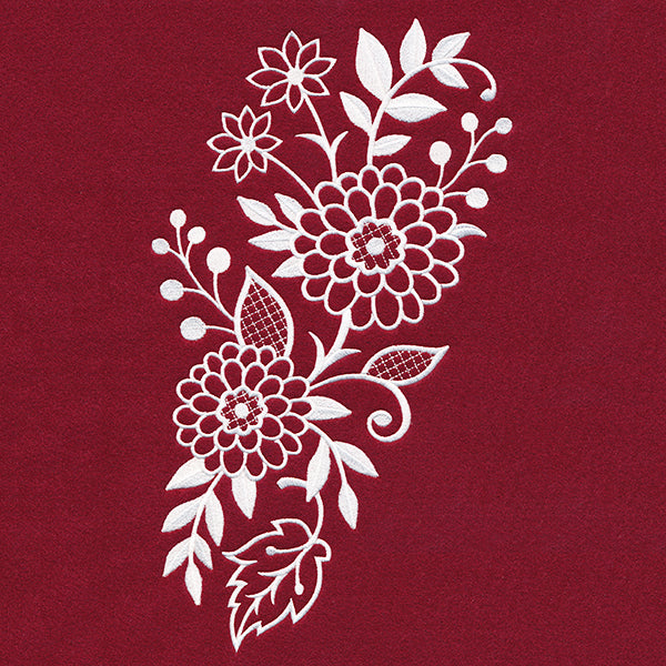 Mum's the Word Flower Spray (Whitework)