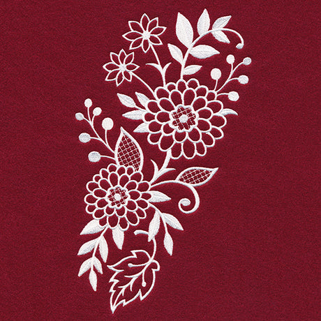 Mum's the Word Flower Spray (Whitework)