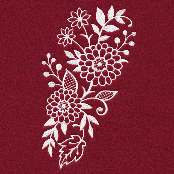 Mum's the Word Flower Spray (Whitework)