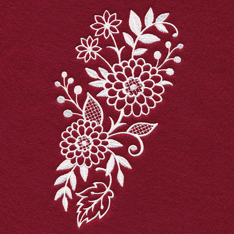 Mum's the Word Flower Spray (Whitework)