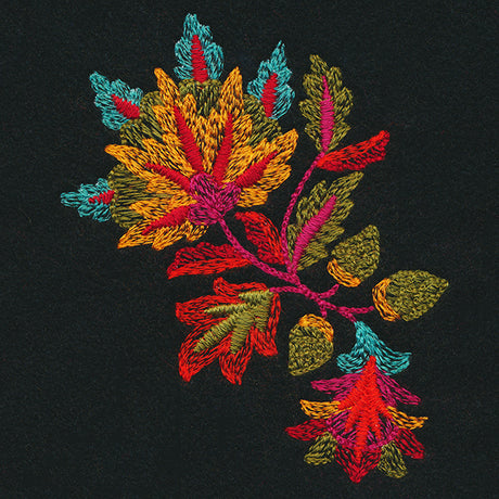 Jacobean Autumn Flower Spray (Thick Thread)