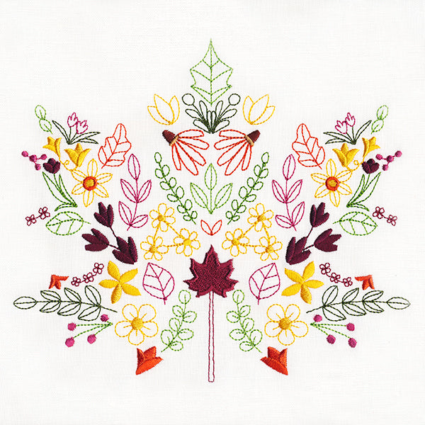 Autumn Wildflower Maple Leaf