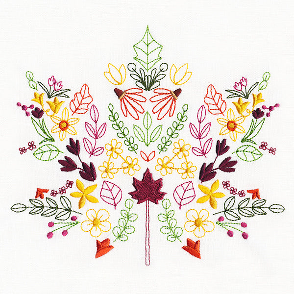 Autumn Wildflower Maple Leaf