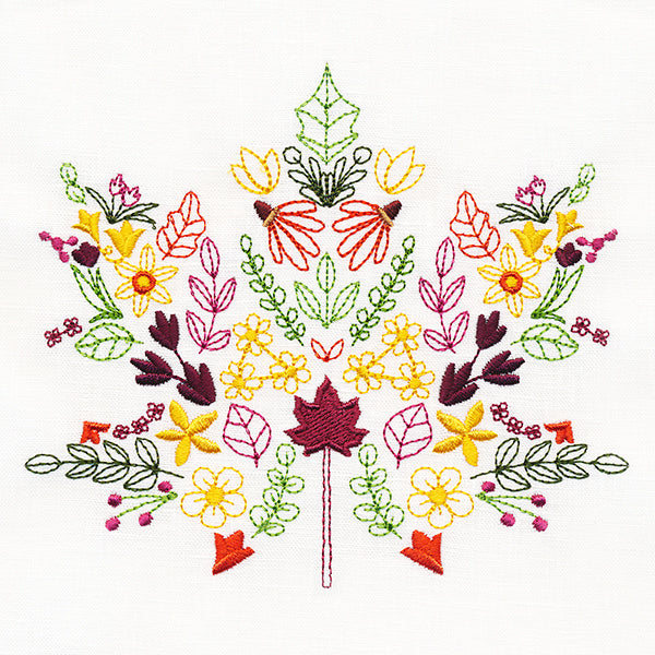 Autumn Wildflower Maple Leaf