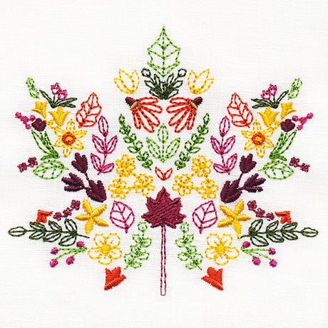 Autumn Wildflower Maple Leaf