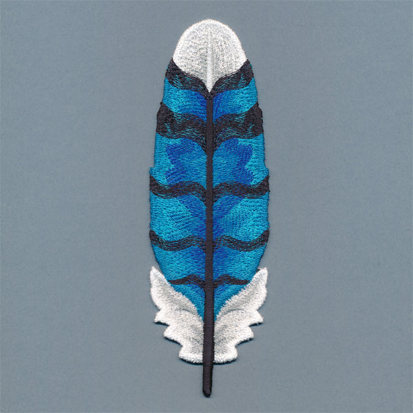 bluee feathers 〈No.69〉高品質チャロアイト 10mm Exquisite Blue Jay Feather (In-the-Hoop) – Embroidery Library