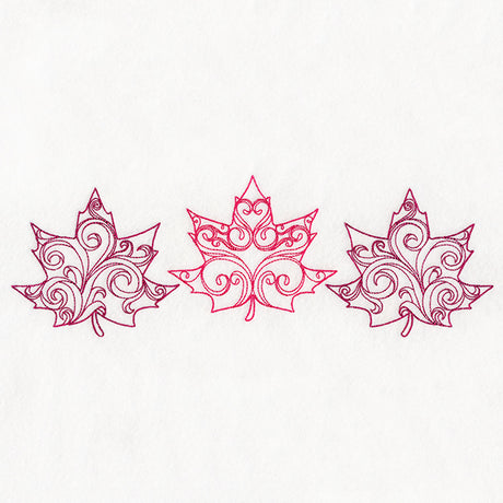 Autumn Swirls Maple Leaf Trio
