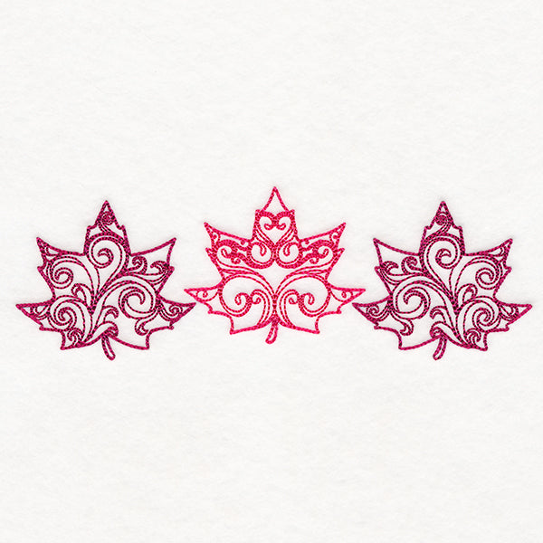 Autumn Swirls Maple Leaf Trio