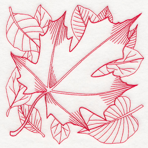 Autumn Bounty Quilting Square - Maple Leaf (Double Run)