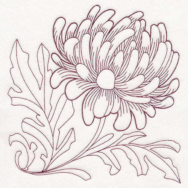 Autumn Bounty Quilting Square - Chrysanthemums (Double Run)