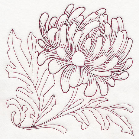 Autumn Bounty Quilting Square - Chrysanthemums (Double Run)