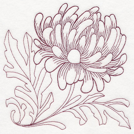 Autumn Bounty Quilting Square - Chrysanthemums (Double Run)