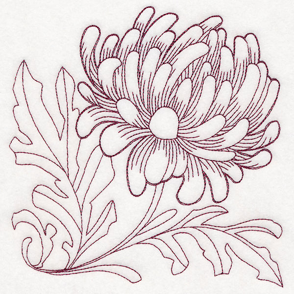 Autumn Bounty Quilting Square - Chrysanthemums (Double Run)