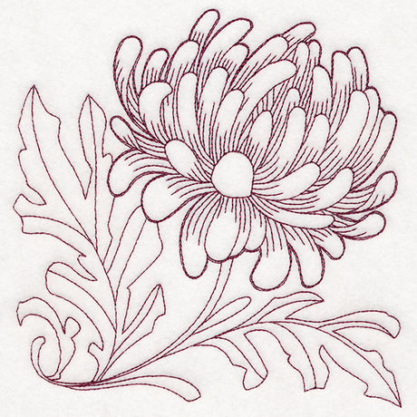 Autumn Bounty Quilting Square - Chrysanthemums (Double Run)