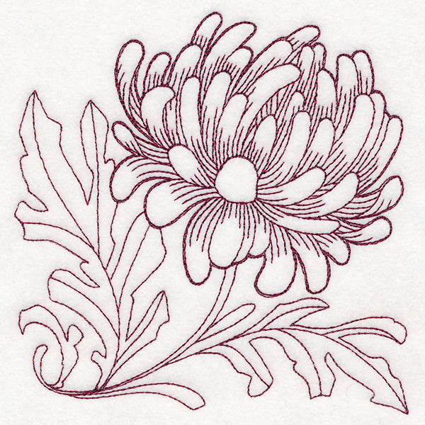 Autumn Bounty Quilting Square - Chrysanthemums (Double Run)