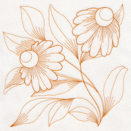 Autumn Bounty Quilting Square - Coneflowers (Double Run)