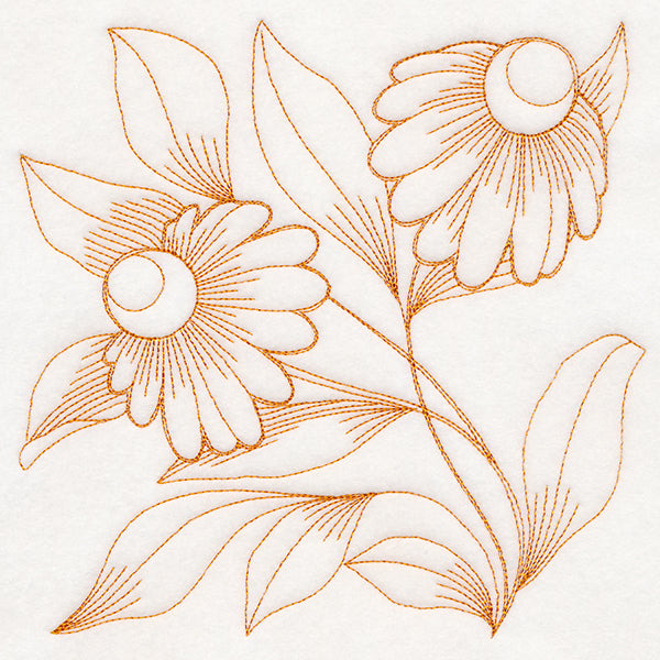 Autumn Bounty Quilting Square - Coneflowers (Double Run)