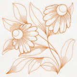 Autumn Bounty Quilting Square - Coneflowers (Double Run)