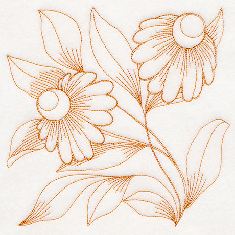 Autumn Bounty Quilting Square - Coneflowers (Double Run)