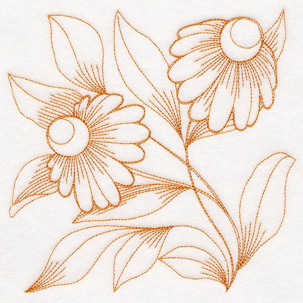 Autumn Bounty Quilting Square - Coneflowers (Double Run)