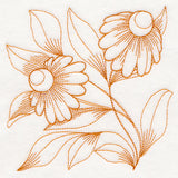 Autumn Bounty Quilting Square - Coneflowers (Double Run)