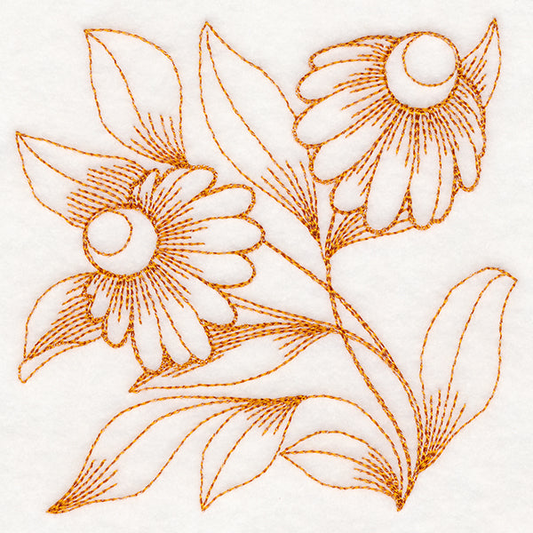 Autumn Bounty Quilting Square - Coneflowers (Double Run)