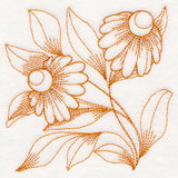 Autumn Bounty Quilting Square - Coneflowers (Double Run)