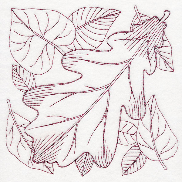 Autumn Bounty Quilting Square - Oak Leaf (Double Run)