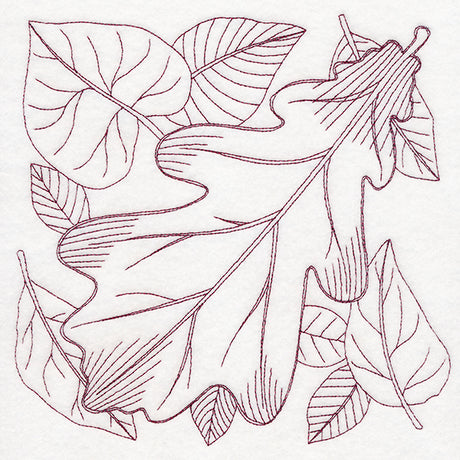 Autumn Bounty Quilting Square - Oak Leaf (Double Run)