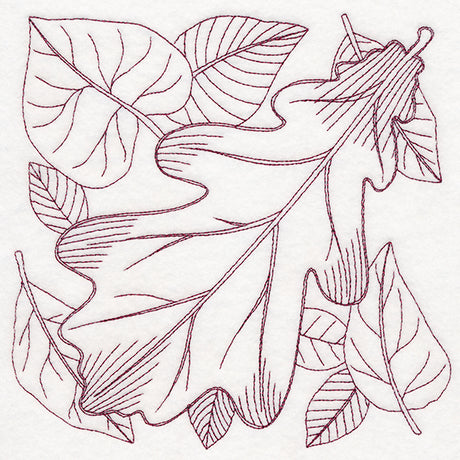 Autumn Bounty Quilting Square - Oak Leaf (Double Run)