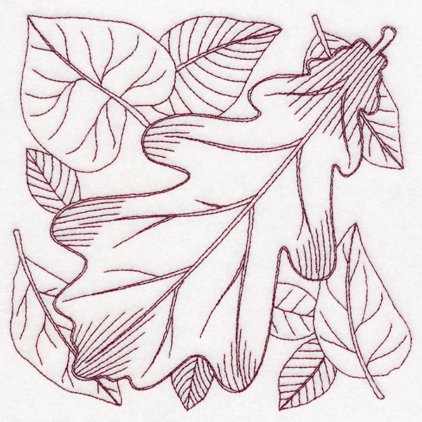 Autumn Bounty Quilting Square - Oak Leaf (Double Run)