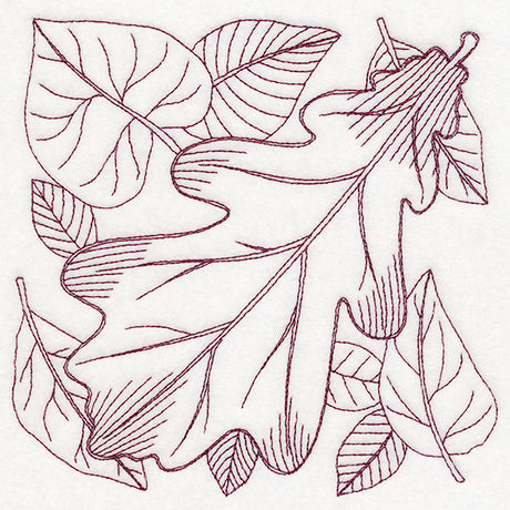 Autumn Bounty Quilting Square - Oak Leaf (Double Run)