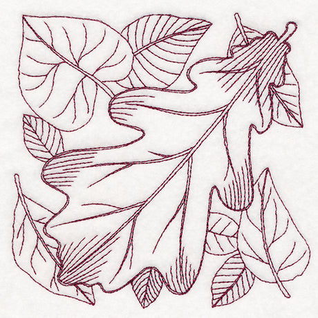 Autumn Bounty Quilting Square - Oak Leaf (Double Run)
