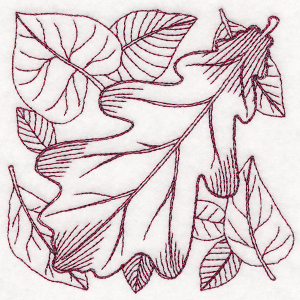 Autumn Bounty Quilting Square - Oak Leaf (Double Run)