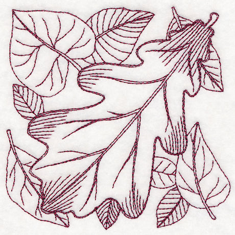 Autumn Bounty Quilting Square - Oak Leaf (Double Run)