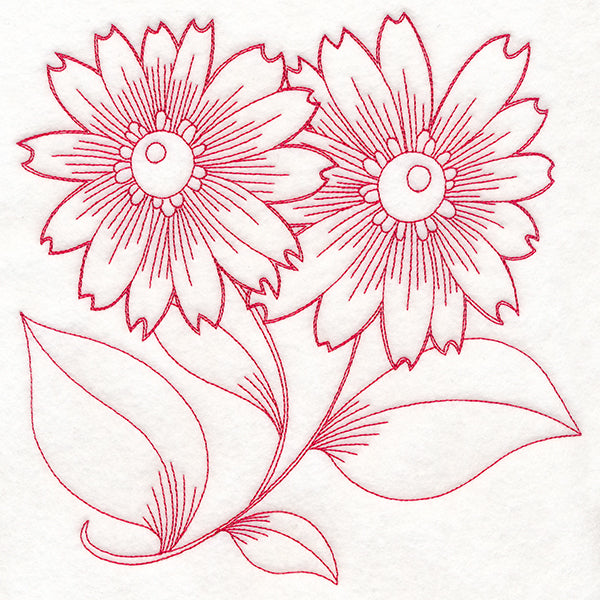 Autumn Bounty Quilting Square - Asters (Double Run)