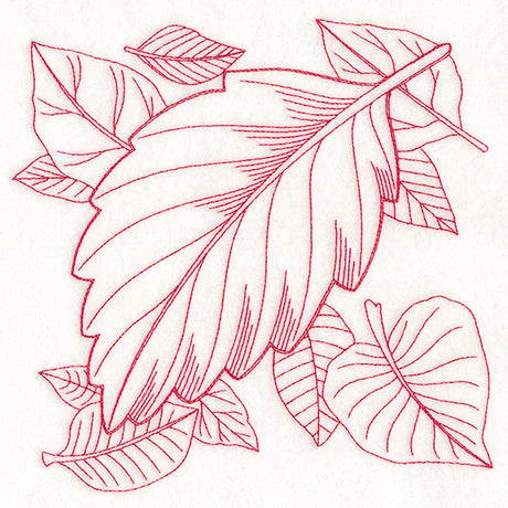 Autumn Bounty Quilting Square - Alder Leaf (Double Run)